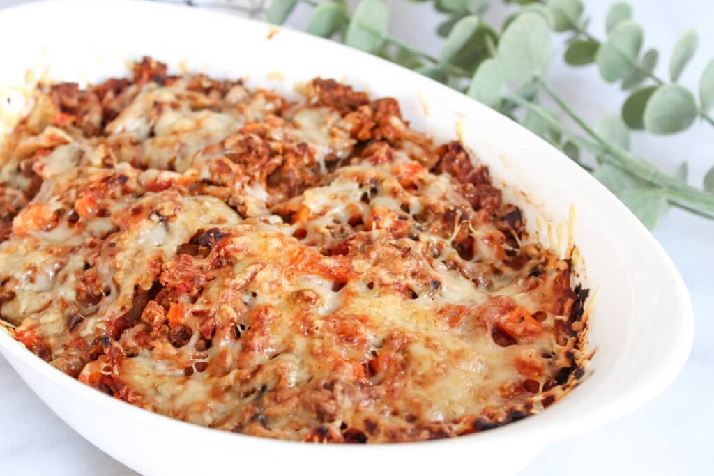 Gratin de riz façon bolognaise