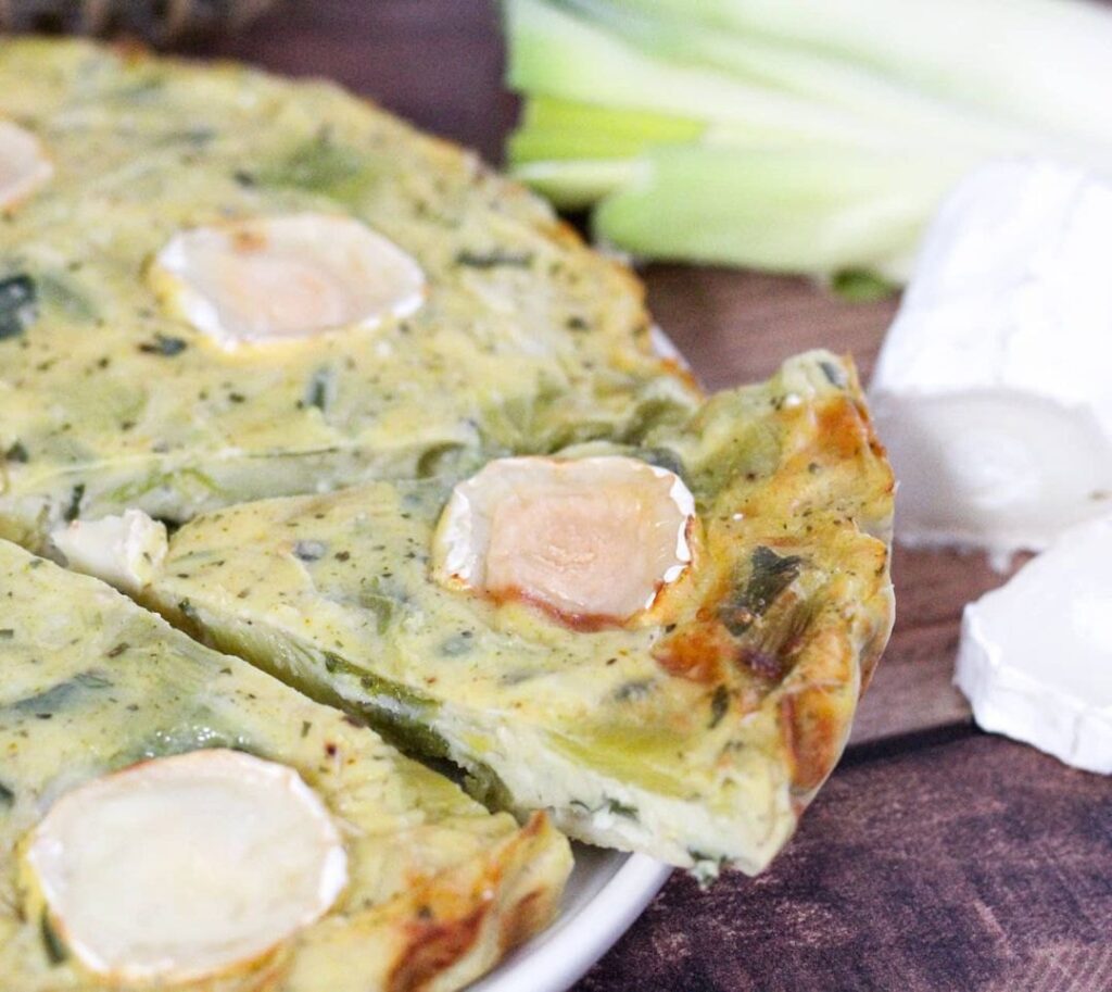 Quiche sans pâte poireaux & chèvre