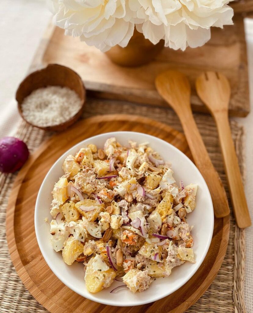 Salade de pommes de terre et sauce fromage blanc