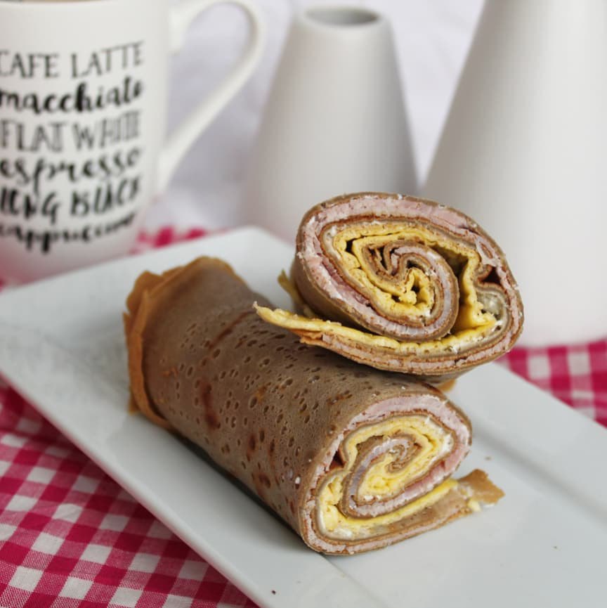 Double galette jambon et omelette