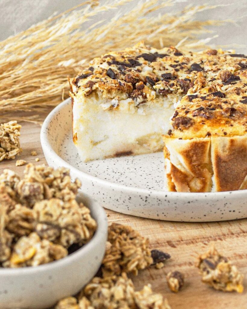 Clafoutis poire chocolat et granola maison