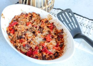 Gratin de pâtes poivrons et chorizo veggie
