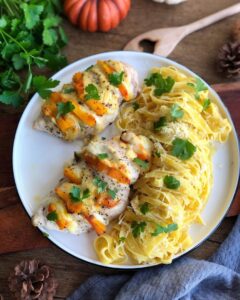 Poulet hasselback mozza et potiron
