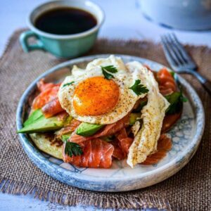 Pancakes au saumon et avocat