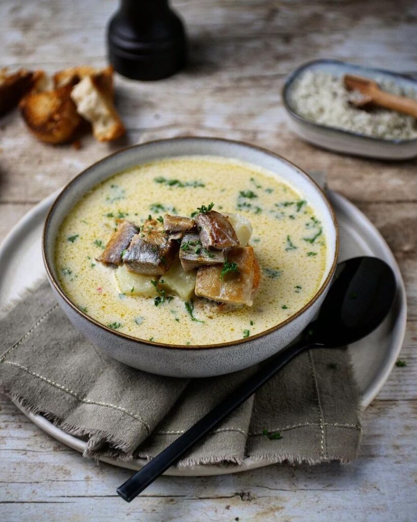 Velouté d&rsquo;endives et harengs fumés