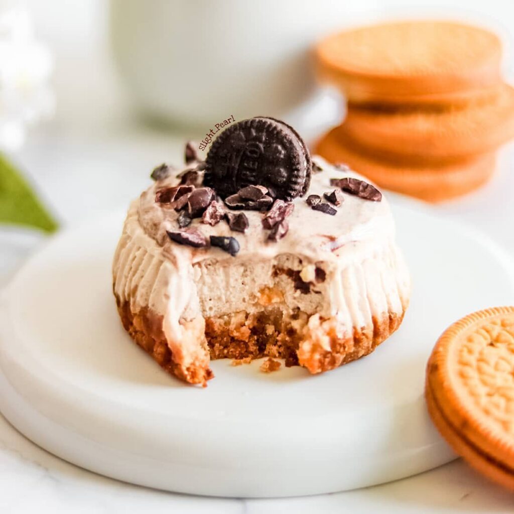 Mini cheesecake aux cookies à la crème