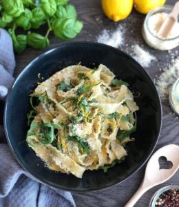 Caccio e pepe aux zestes de citron et roquette