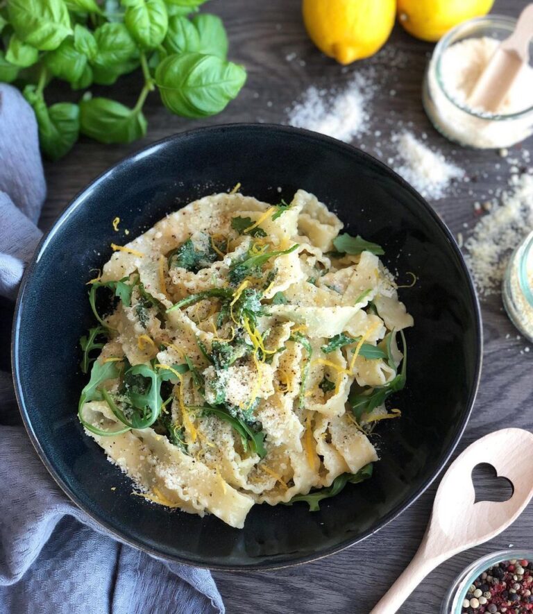 Caccio e pepe aux zestes de citron et roquette