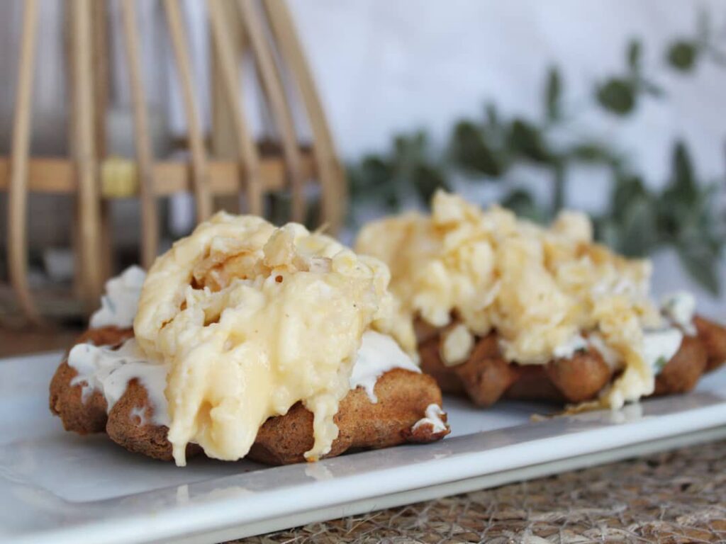 Gaufre salées à la farine de patate douce
