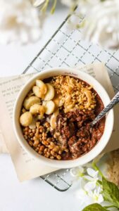 Porridge goût praliné healthy