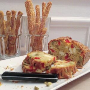Cake poivrons, feta et olives