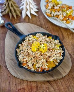 Crumble patate douce et chou-fleur