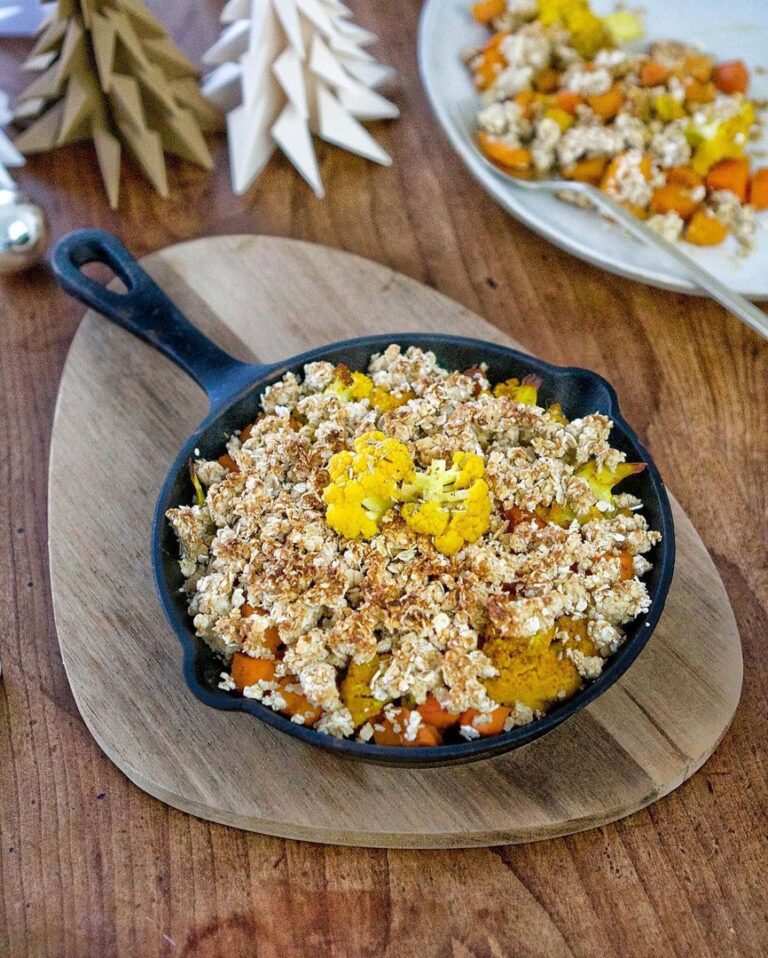 Crumble patate douce et chou-fleur
