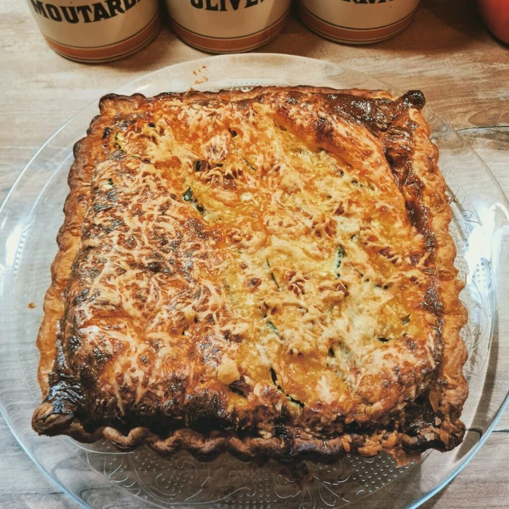 Tarte courgettes et chorizo gratinés