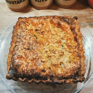 Tarte courgettes et chorizo gratinés