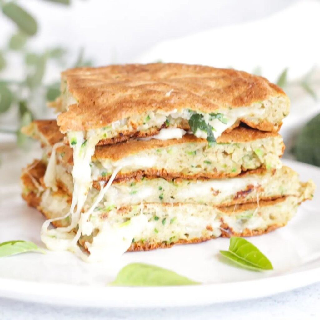 Pancake géant courgette et mozzarella