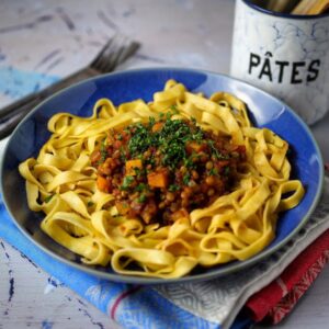 Tagliatelles aux lentilles et carottes