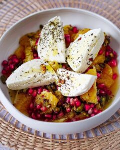 Salade d’orange-grenade-mozzarella