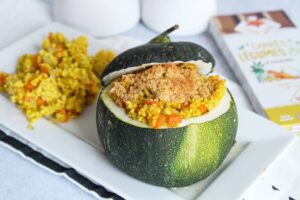 Courgette farcie au millet et légumes au curry