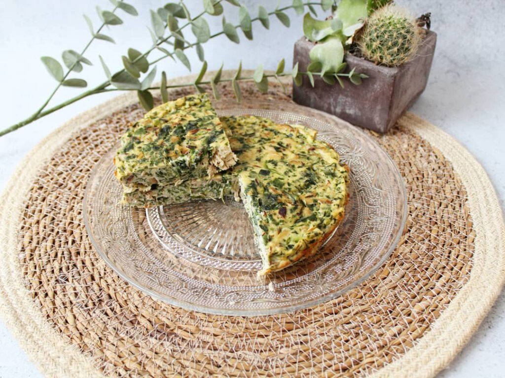 Quiche sans pâte épinards et maquereau