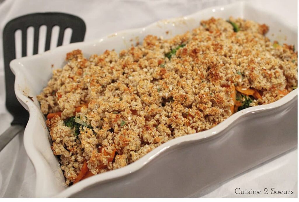 Crumble patate douce et brocoli