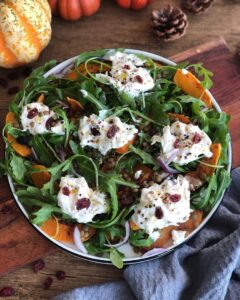 Salade de lentilles, burrata et potiron grillé
