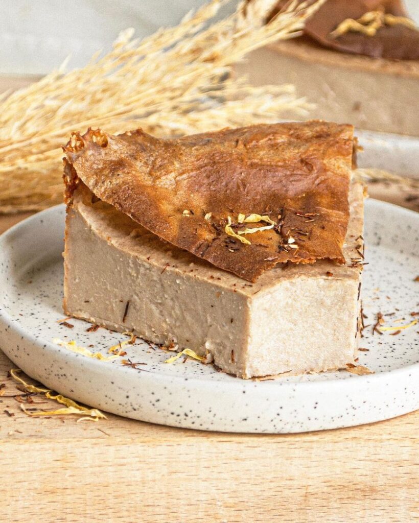 Flan sans pâte au thé et à la vanille
