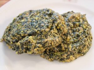 Galettes de pois cassés épinards et chèvre