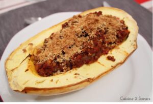 Courge farcie aux lentilles