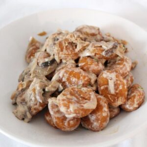 Gnocchis de patate douce aux champignons
