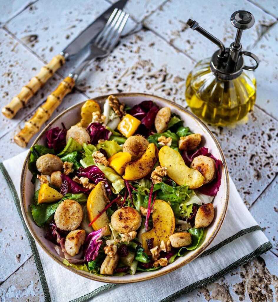 Salade aux pommes et boudins blancs