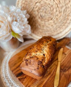 Banana bread et pépites de chocolat