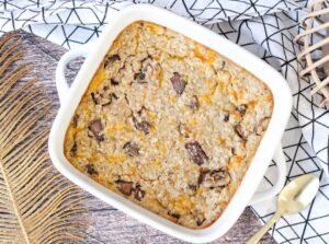 Porridge gratiné cheddar et champignons