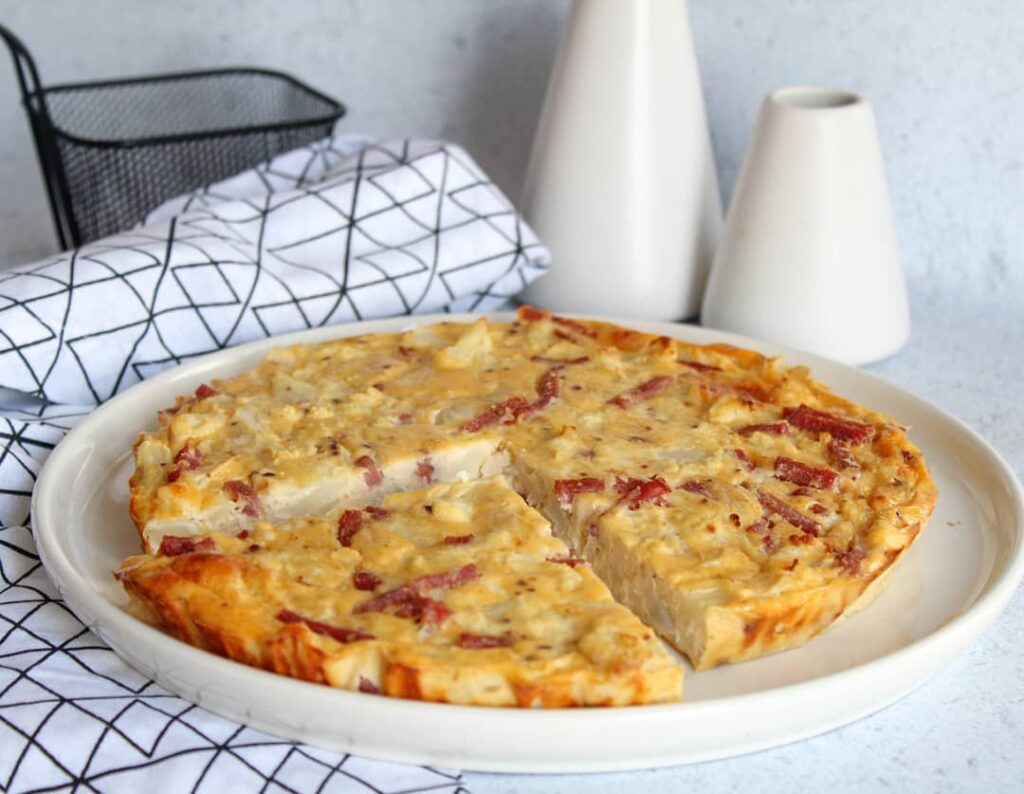 Quiche sans pâte chou fleur et bacon