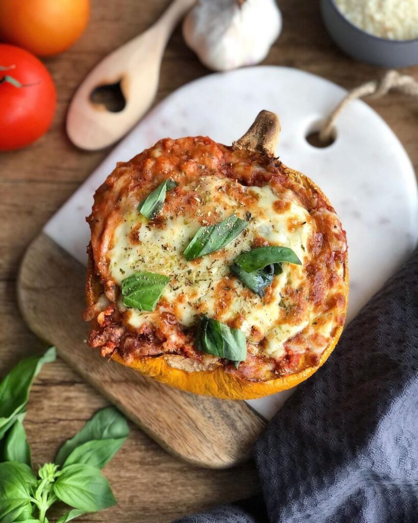 Courge farcie à la bolognaise