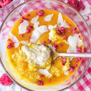 Overnight porridge mangue et coco