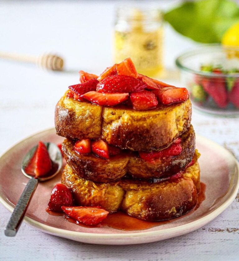 Brioche perdue aux fraises