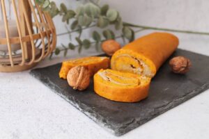 Roulé potimarron et tofunade aux marrons et champignons