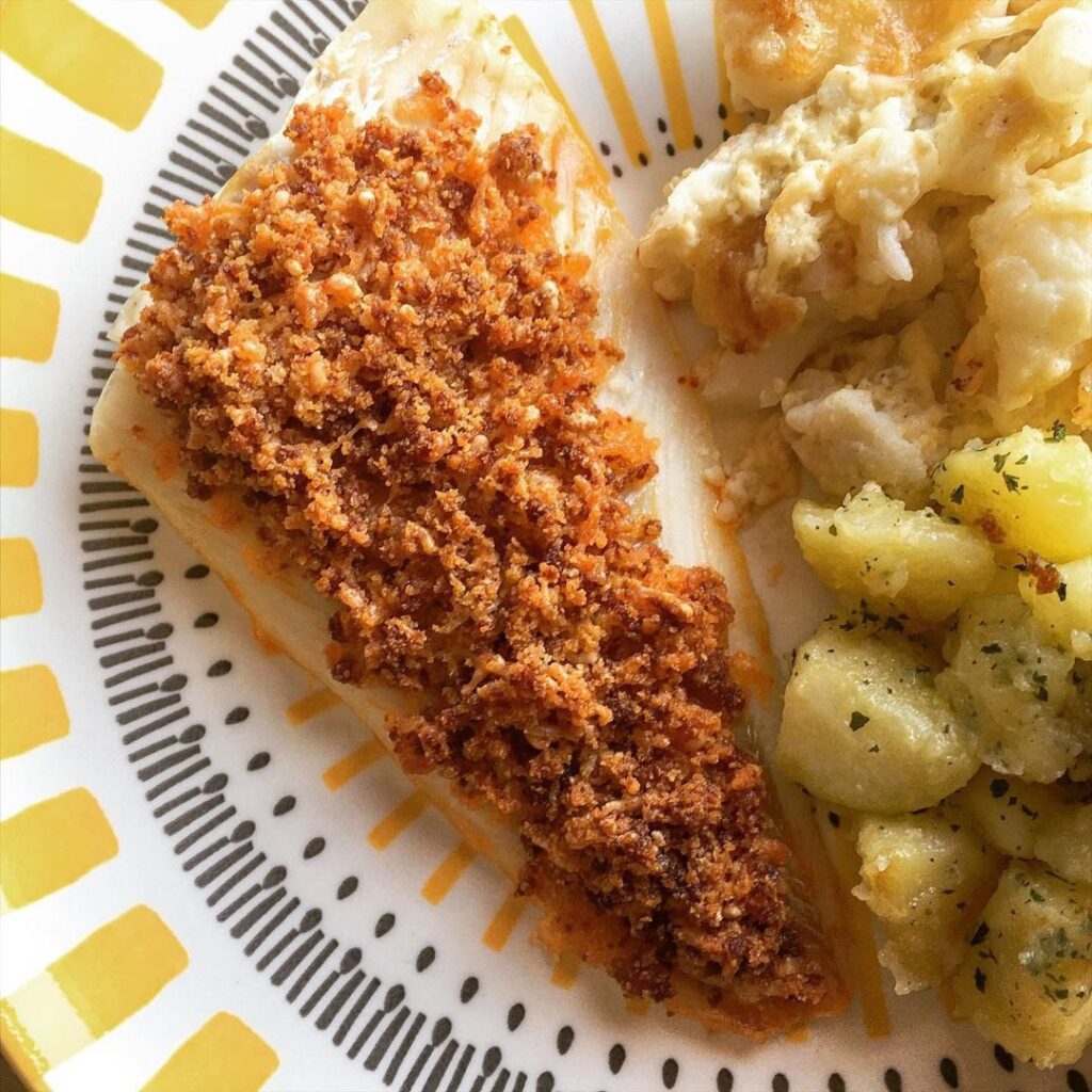 Filet de cabillaud et son crumble au chorizo