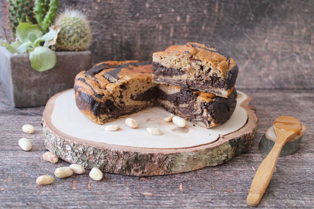 Banana bread marbré chocolat et peanut butter
