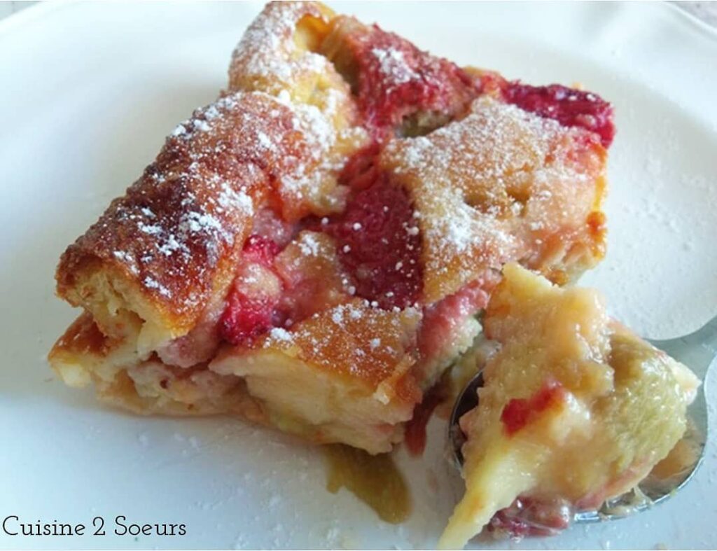 Clafoutis fraises-rhubarbe