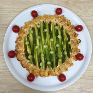 Tarte aux asperges fondantes
