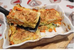 Gratin de patate douce, carottes & panais