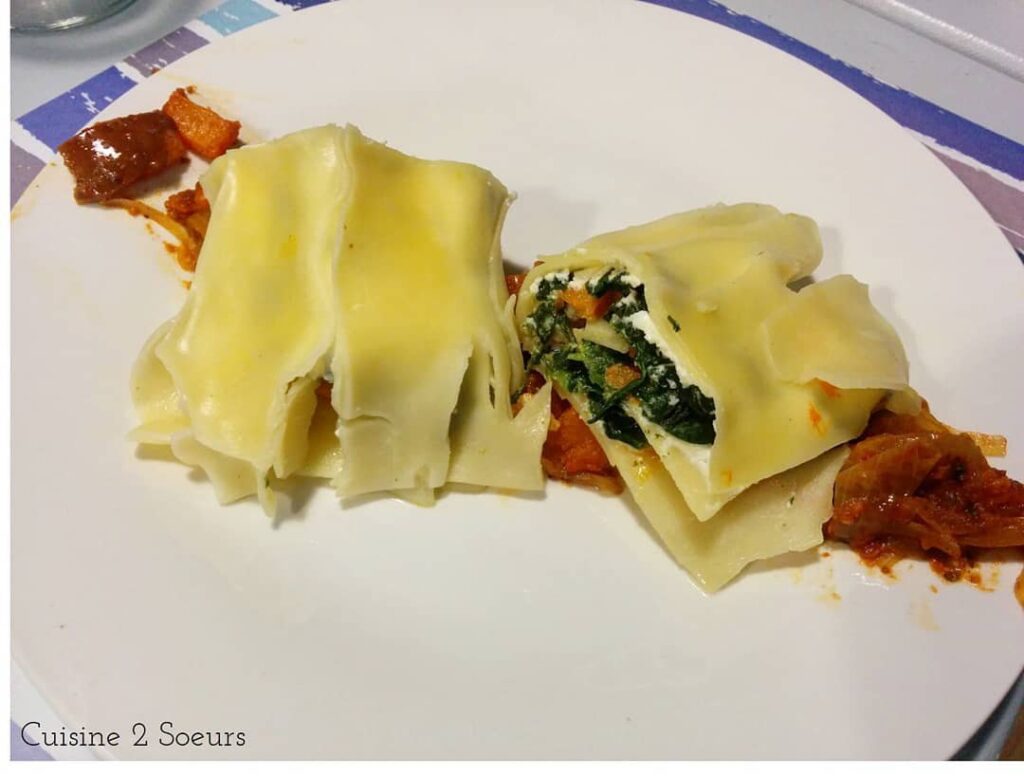Rotolo di pasta potiron et épinards