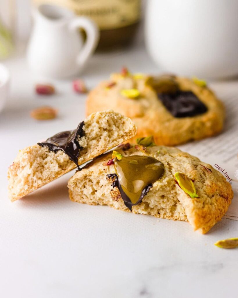 Cookies moelleux pistache et chocolat