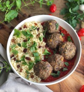 Boulettes à l&rsquo;orientale et couscous perlé