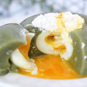 Pudding courgette cœur œuf mollet