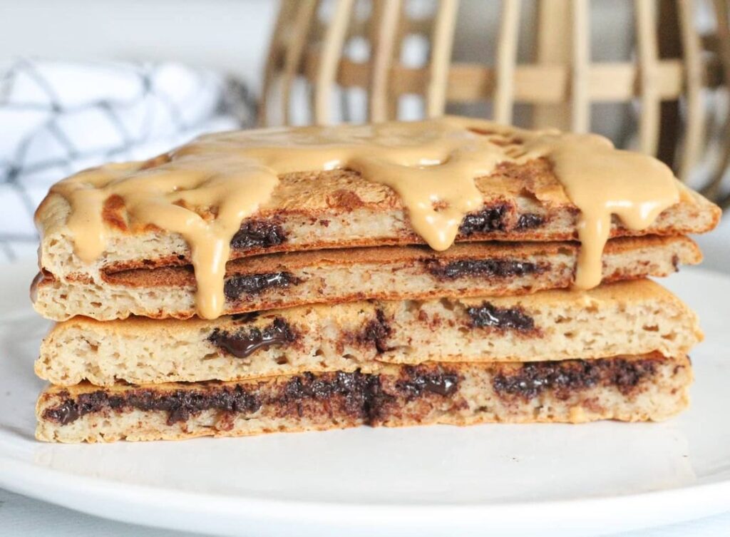 Peanuts pancakes fourrés au chocolat