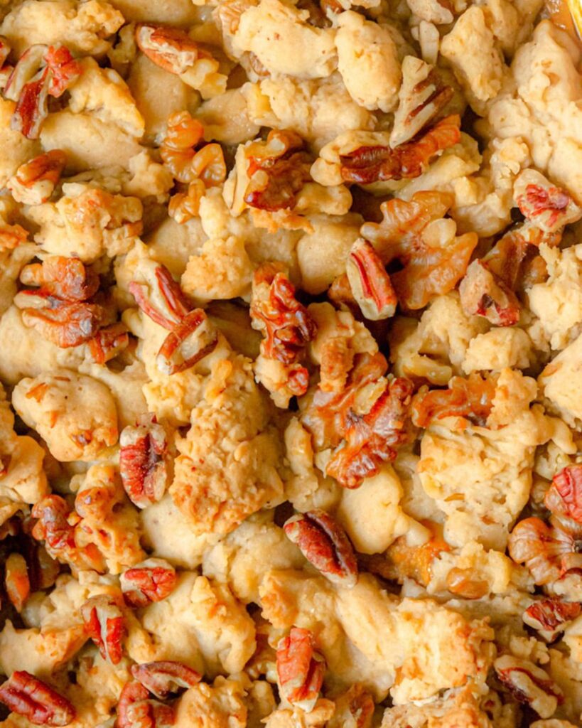 Crumble de patate douce, pecan et érable