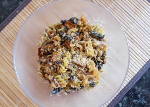 Pâtes aux lardons végés